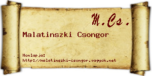 Malatinszki Csongor névjegykártya